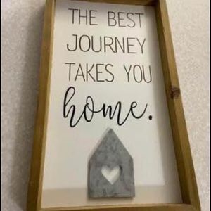 Wood frame & galvanized home sign